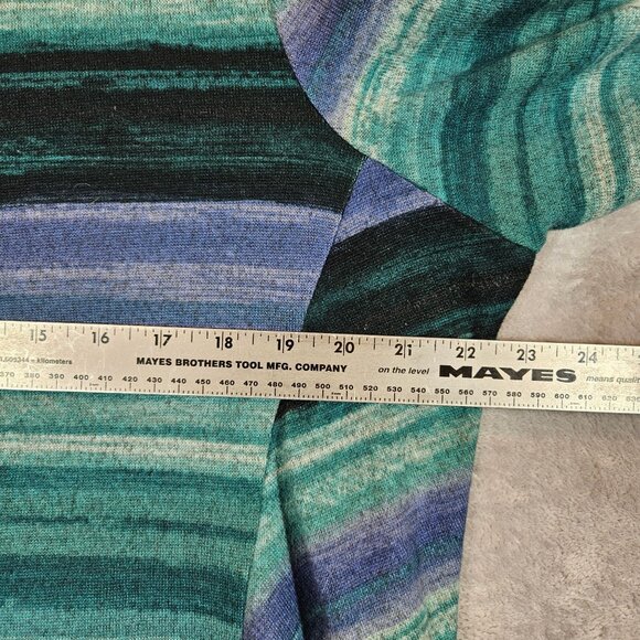 Striped Asymmetrical Hem 3/4 Sleeve Tunic Top 1X CJ Banks Polyester/Spandex Mult - Picture 3 of 12